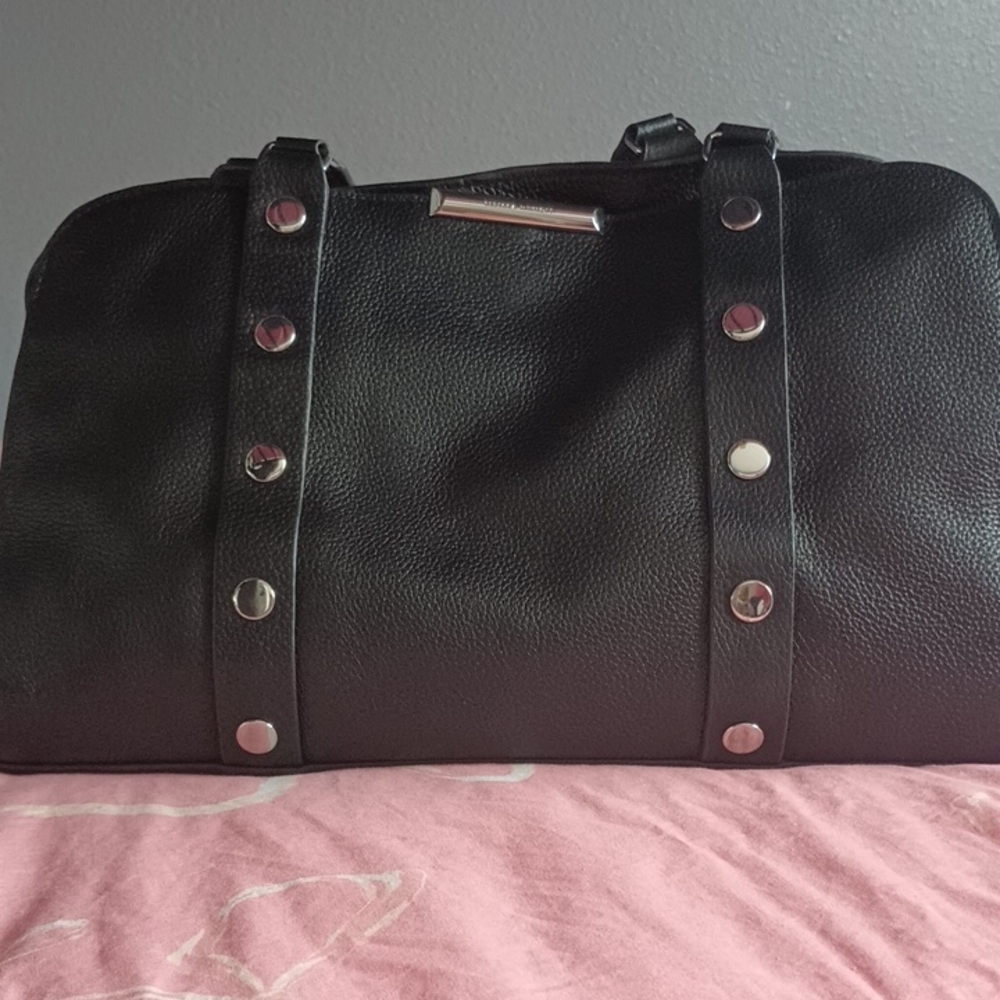 NWT Rebecca Minkoff Large Black Leather Studded Handbag